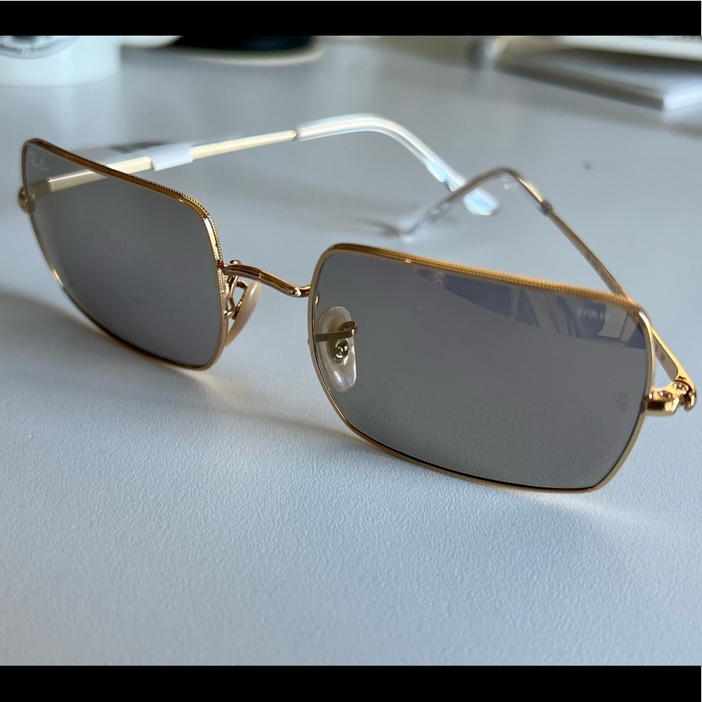 Ray-Ban Gold and Gray Sunglasses